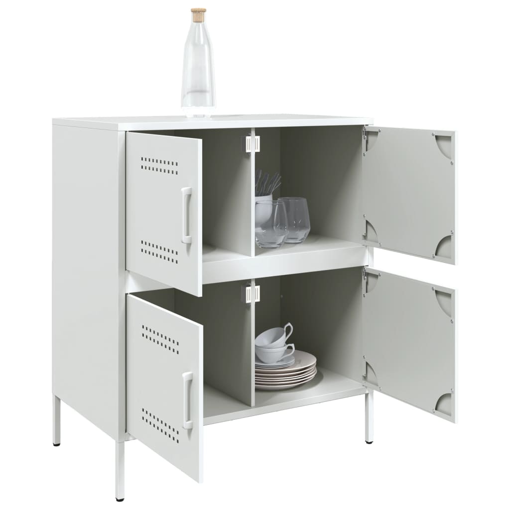 Dressoir 68x39x79 cm staal wit