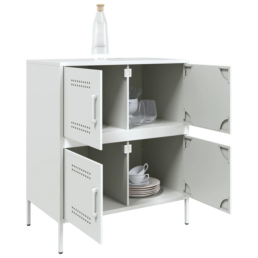 Dressoir 68x39x79 cm staal wit