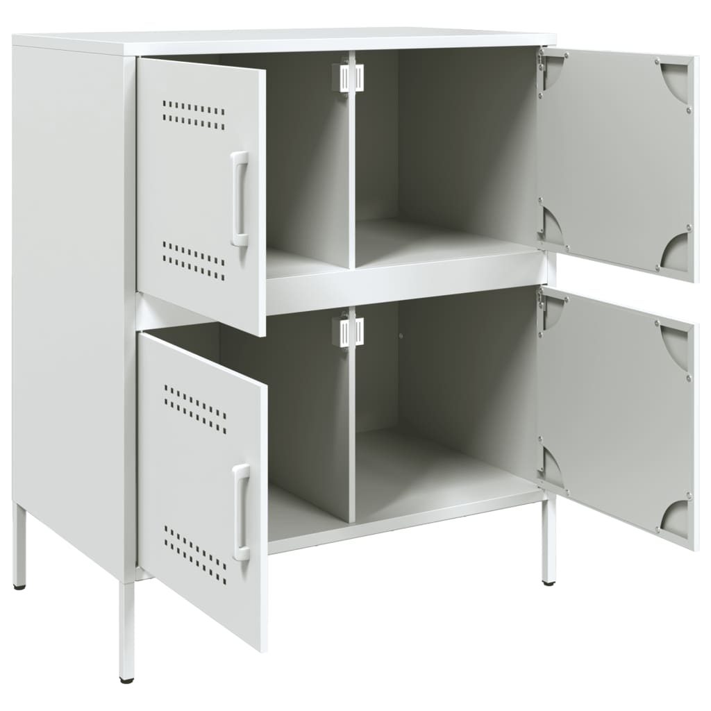 Dressoir 68x39x79 cm staal wit