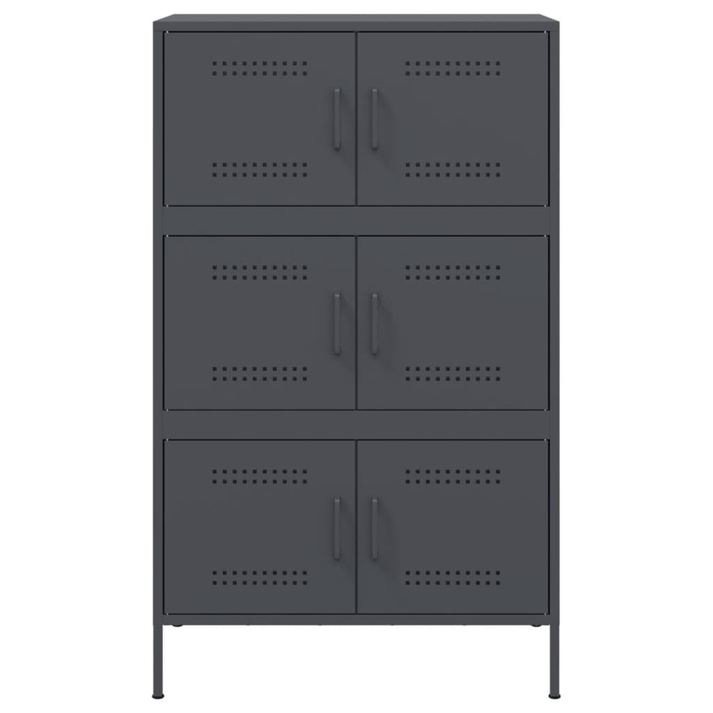 Hoge kast 68x39x113 cm staal antracietkleurig