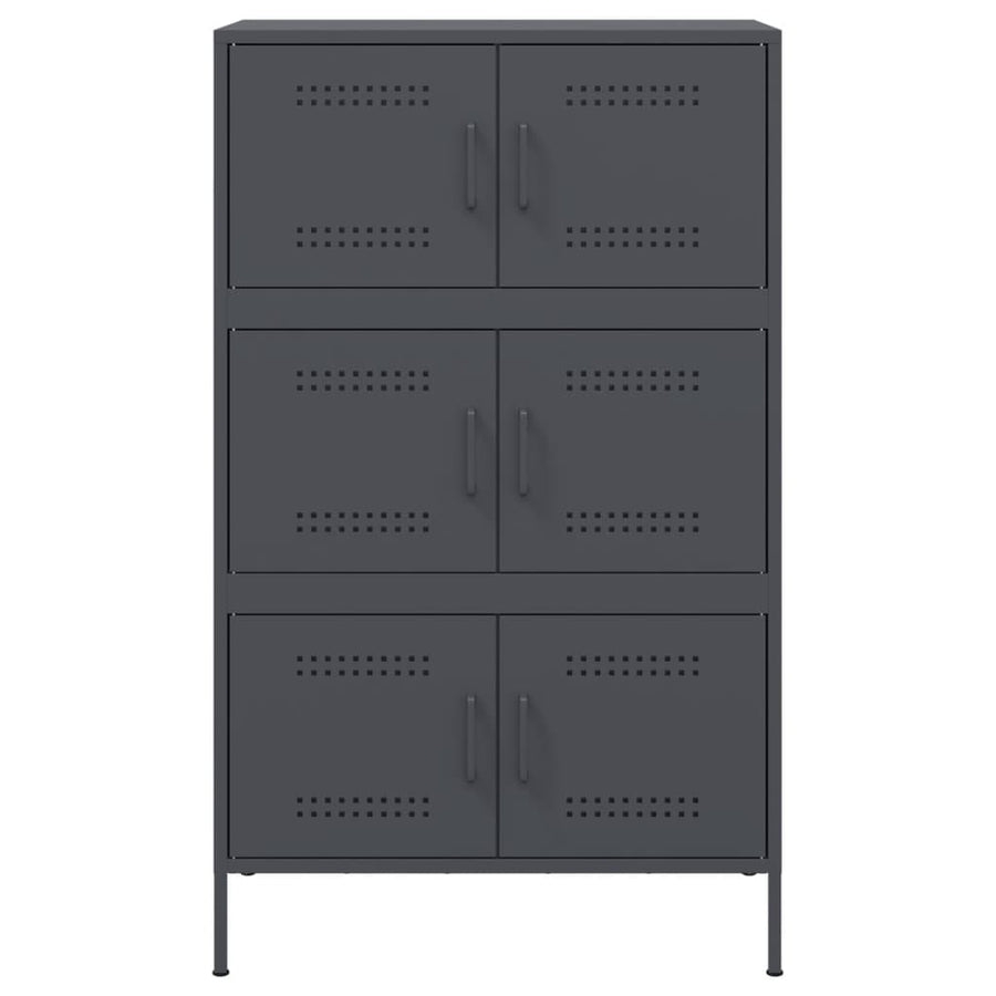 Hoge kast 68x39x113 cm staal antracietkleurig