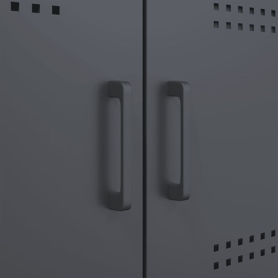 Hoge kast 68x39x113 cm staal antracietkleurig