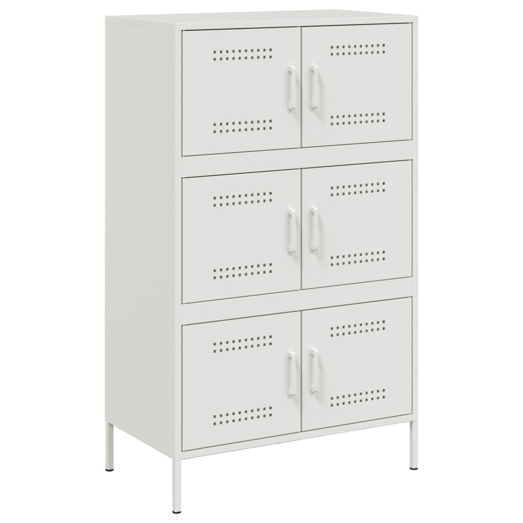 Hoge kast 68x39x113 cm staal wit