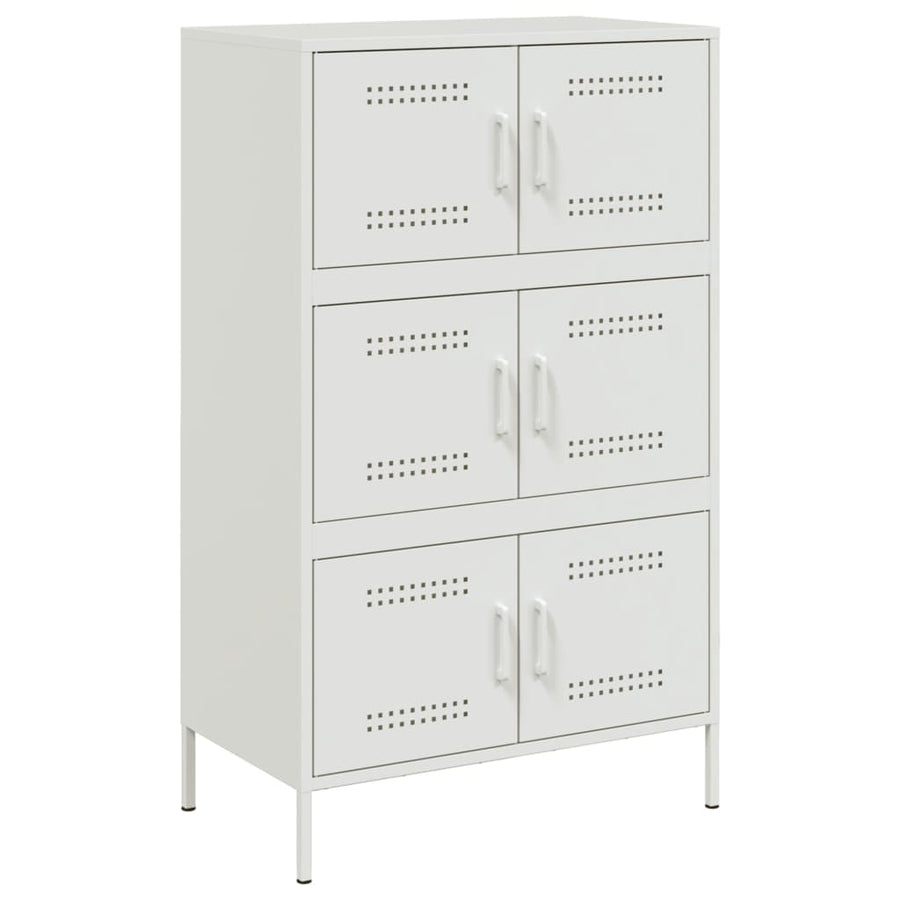 Hoge kast 68x39x113 cm staal wit