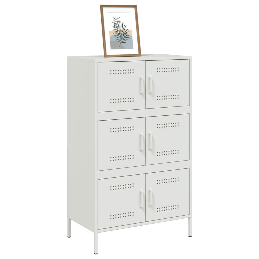 Hoge kast 68x39x113 cm staal wit