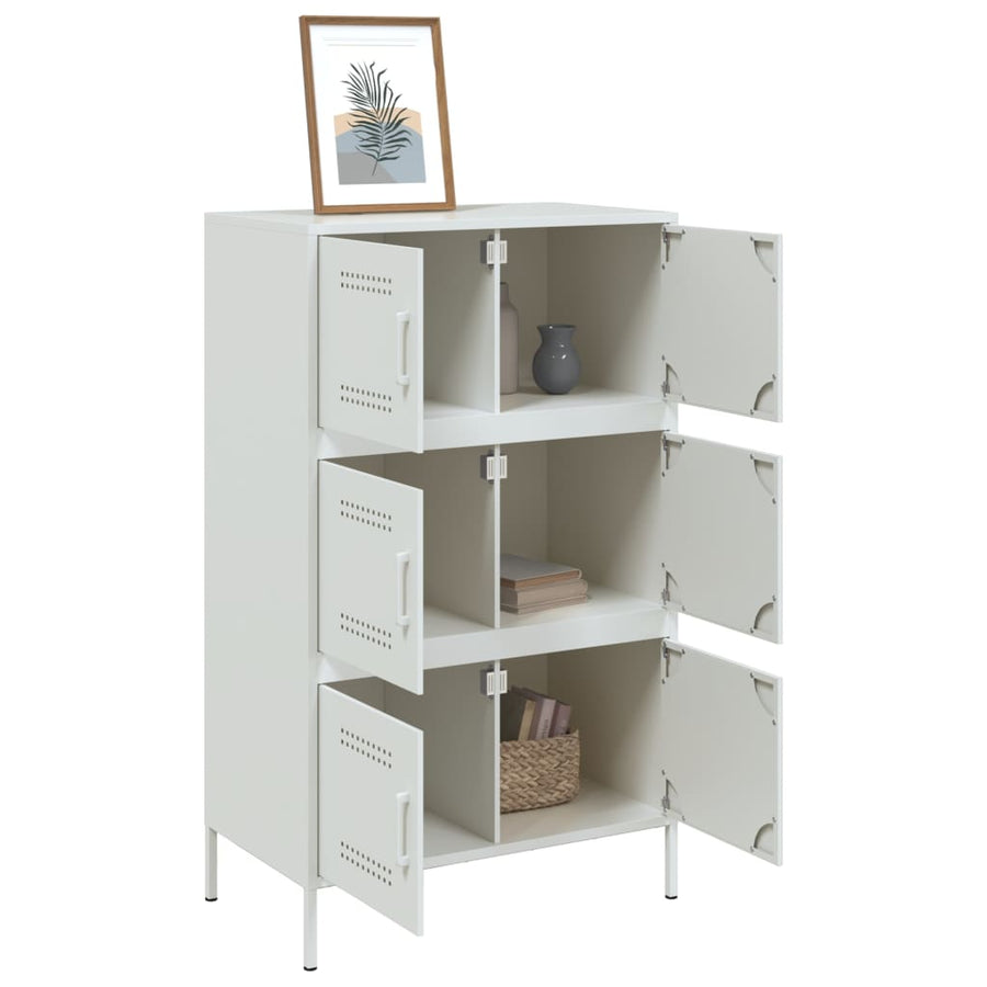 Hoge kast 68x39x113 cm staal wit