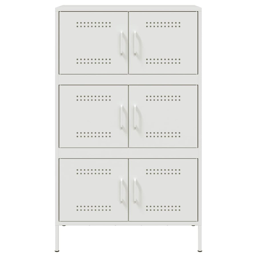 Hoge kast 68x39x113 cm staal wit