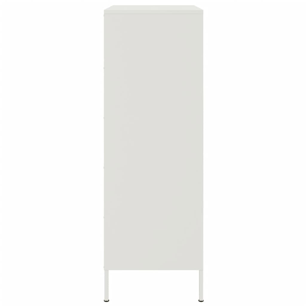 Hoge kast 68x39x113 cm staal wit