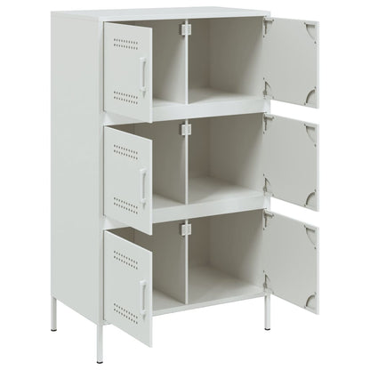 Hoge kast 68x39x113 cm staal wit