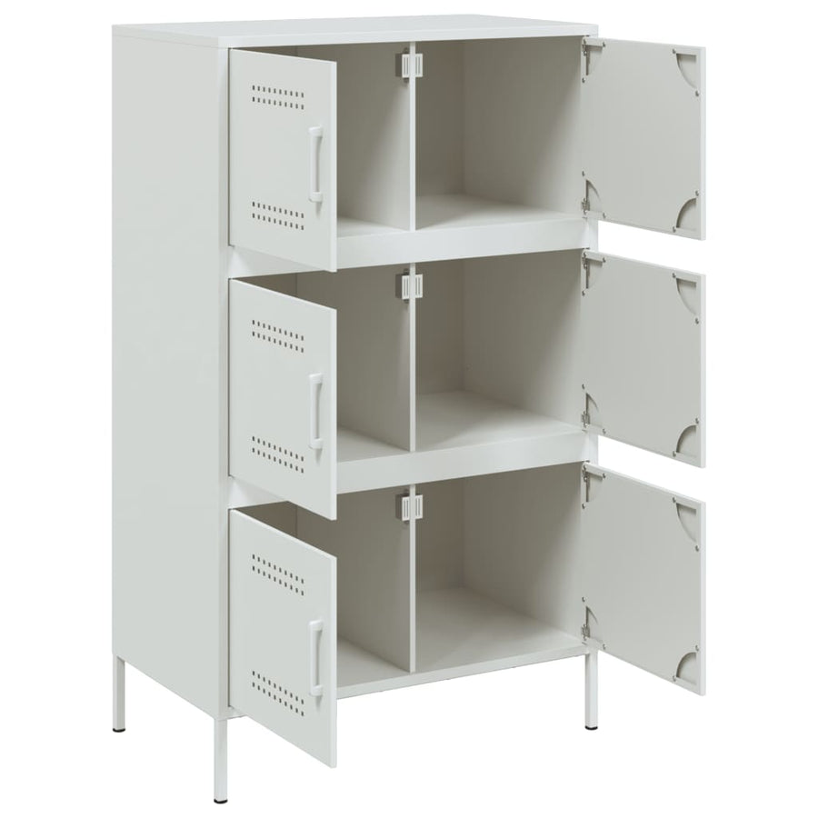 Hoge kast 68x39x113 cm staal wit
