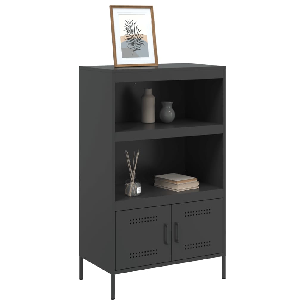 Hoge kast 68x39x113 cm staal zwart