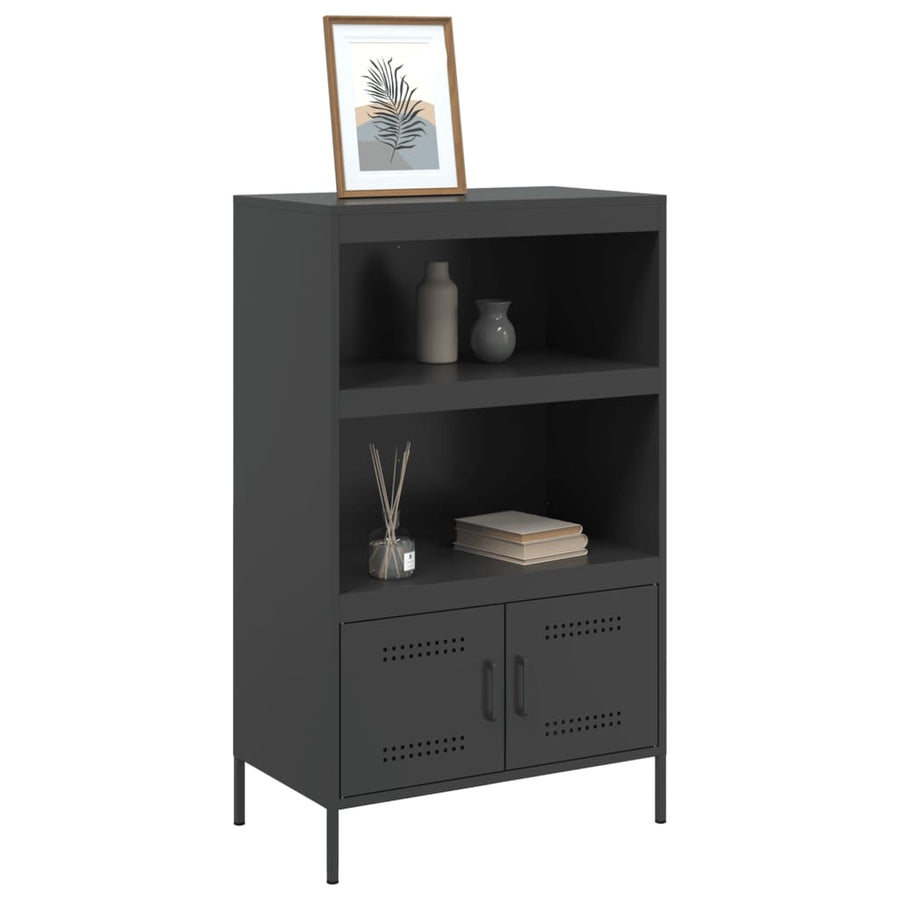 Hoge kast 68x39x113 cm staal zwart