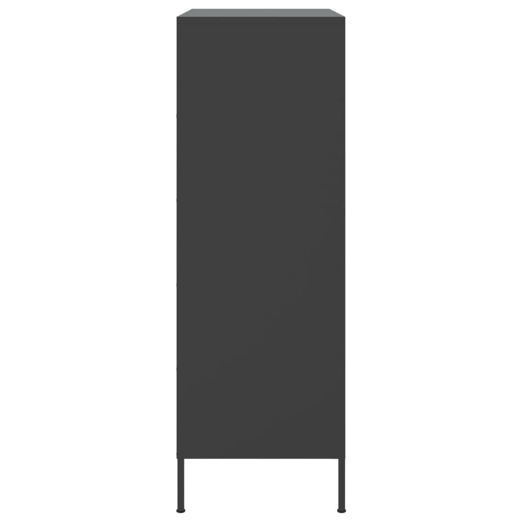 Hoge kast 68x39x113 cm staal zwart