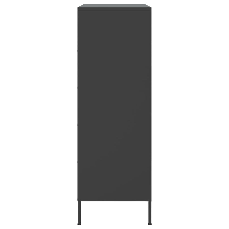 Hoge kast 68x39x113 cm staal zwart