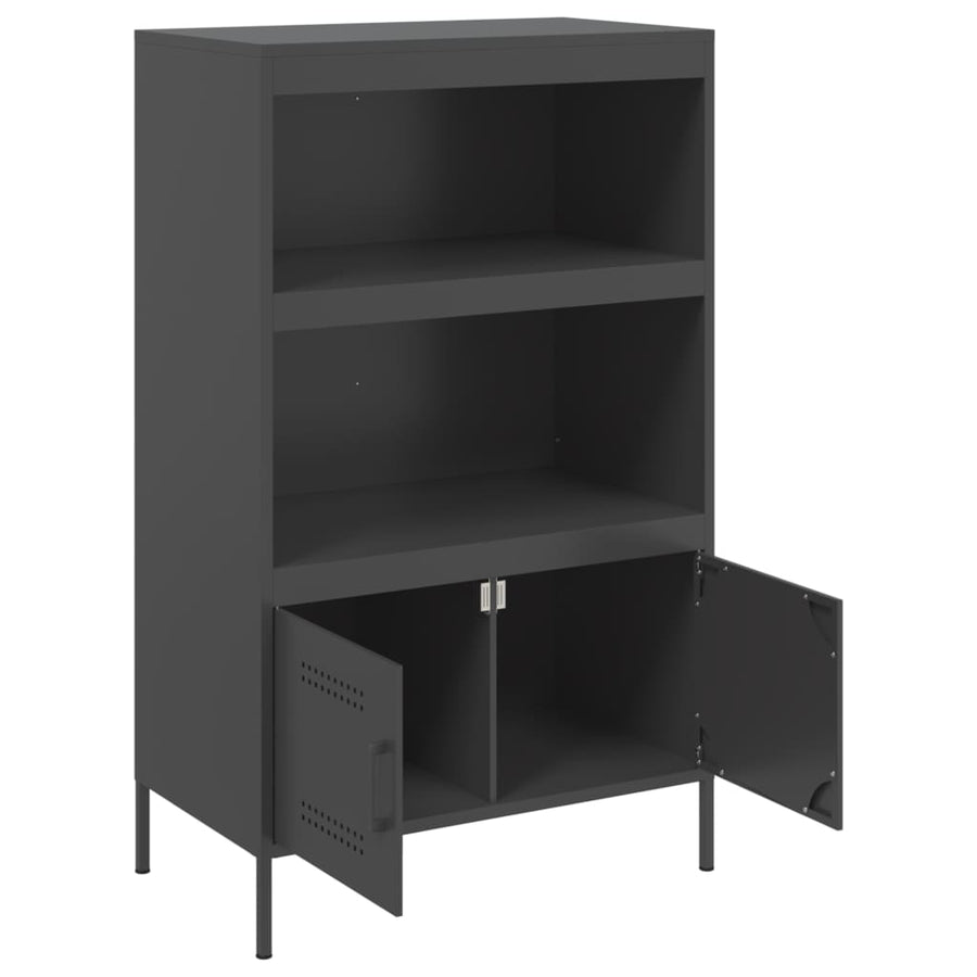 Hoge kast 68x39x113 cm staal zwart