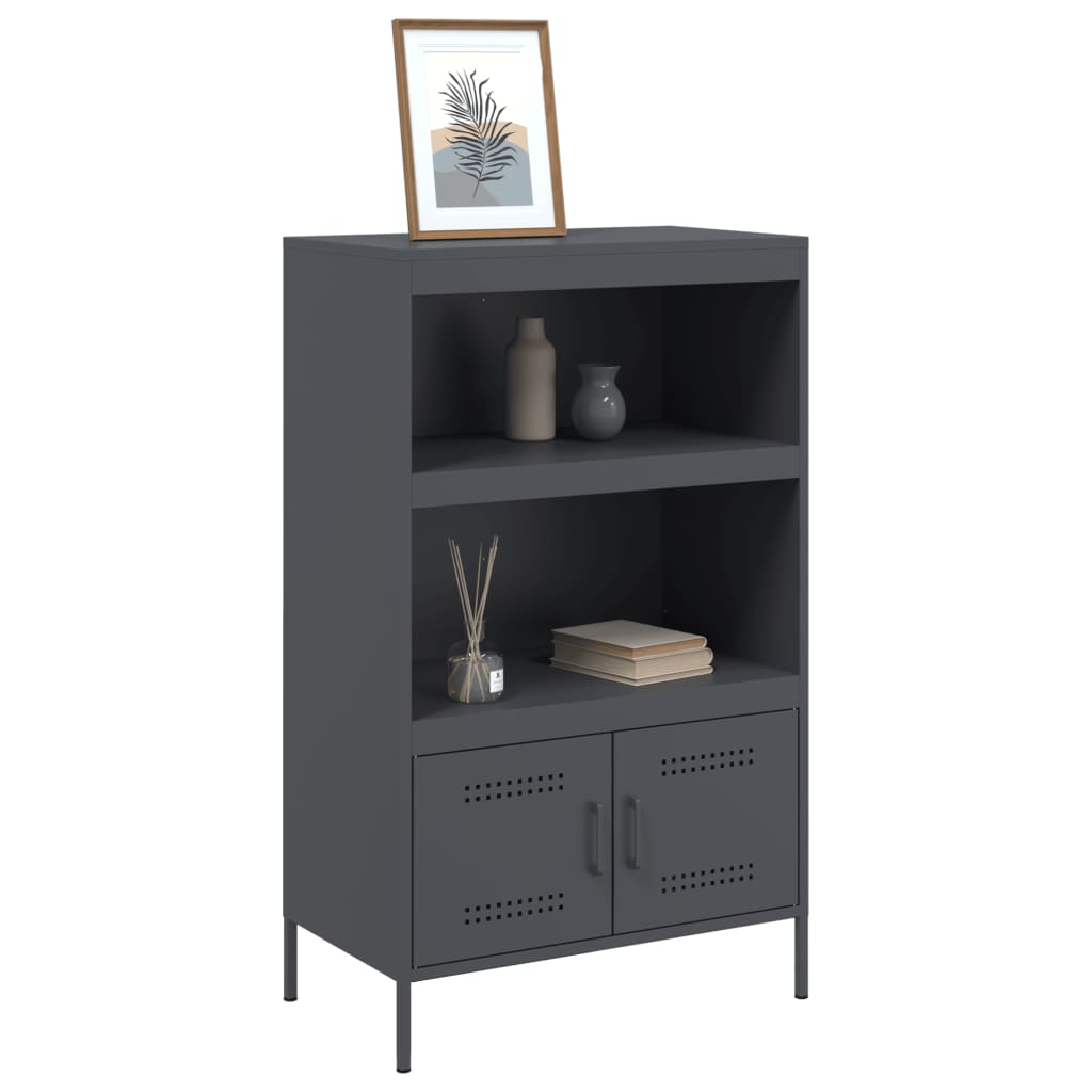 Hoge kast 68x39x113 cm staal antracietkleurig