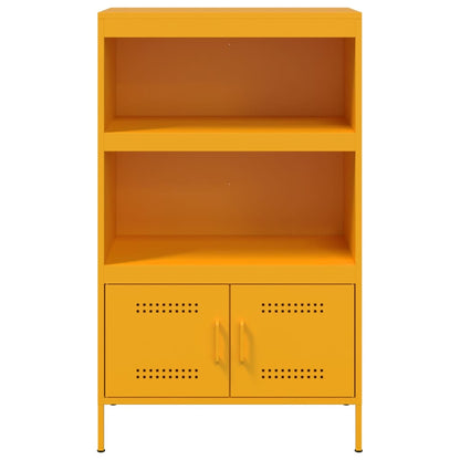 Hoge kast 68x39x113 cm staal mosterdgeel