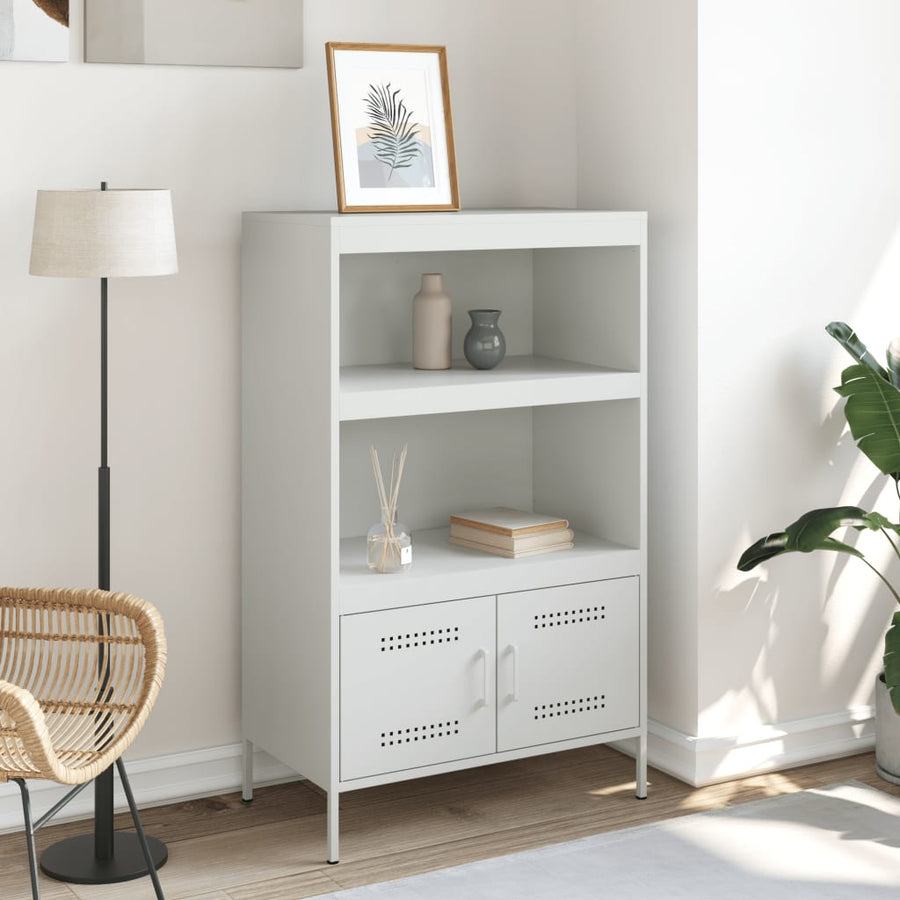 Hoge kast 68x39x113 cm staal wit