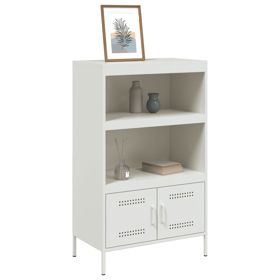 Hoge kast 68x39x113 cm staal wit