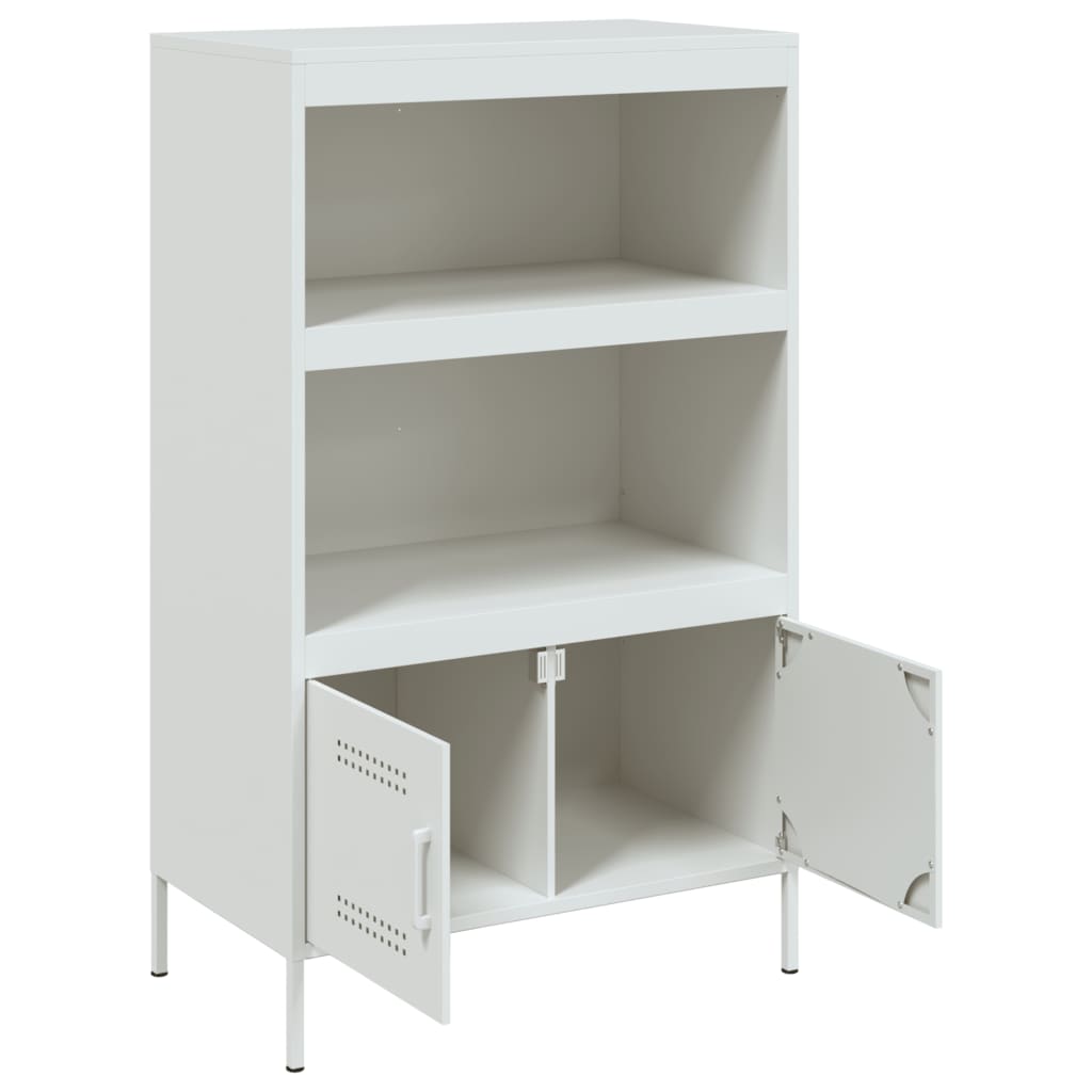 Hoge kast 68x39x113 cm staal wit