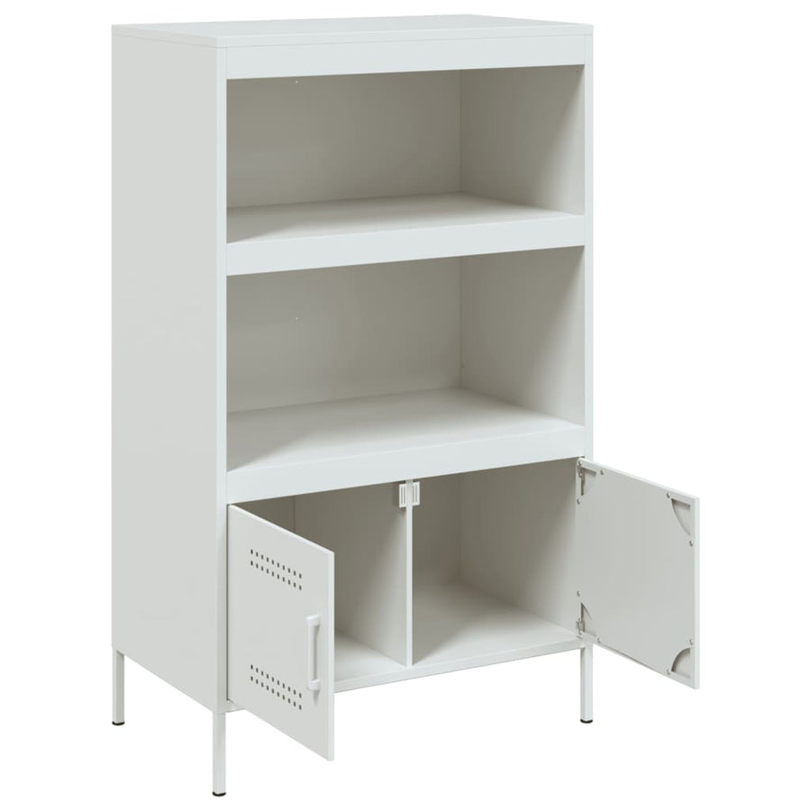 Hoge kast 68x39x113 cm staal wit