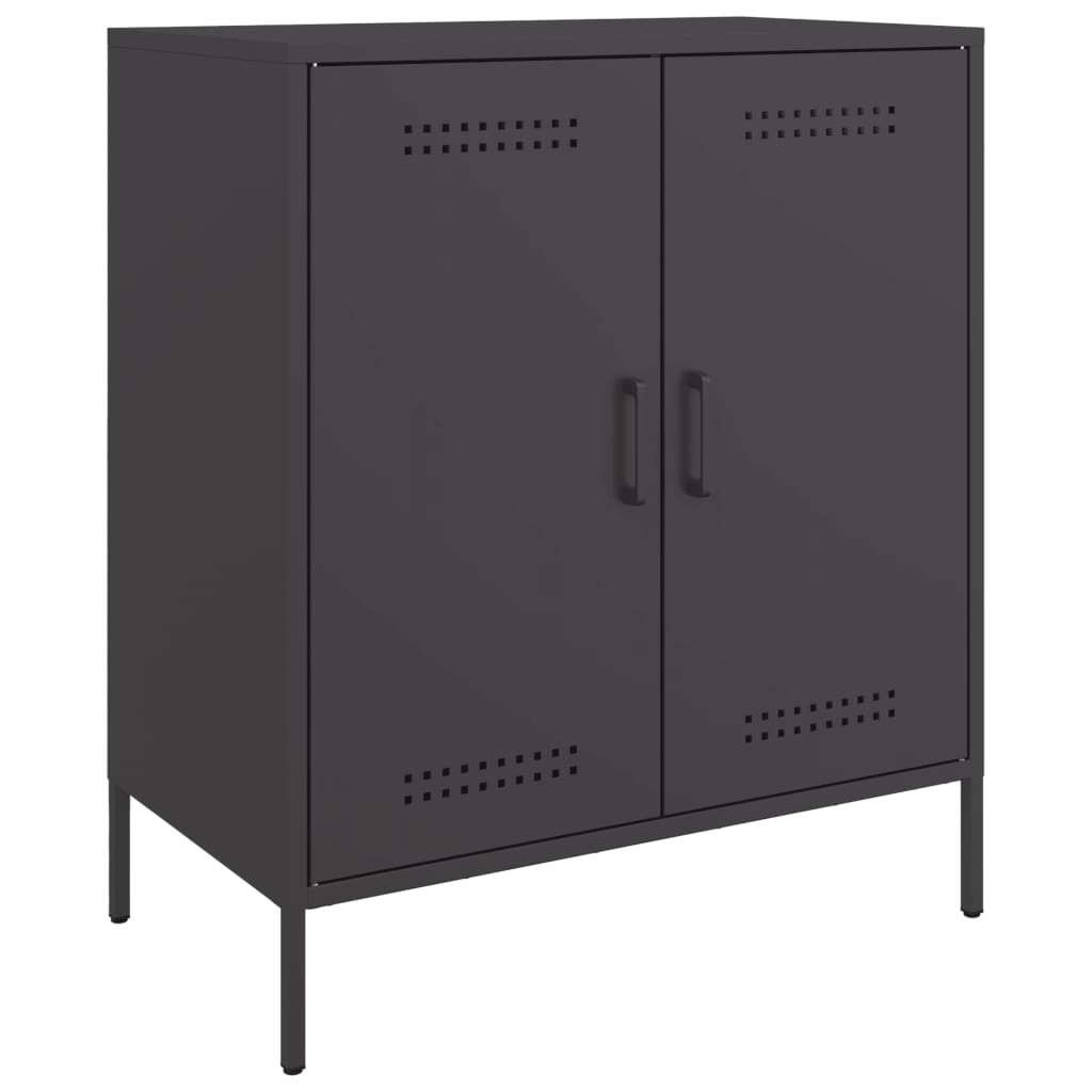 Dressoir 68x39x79 cm staal zwart