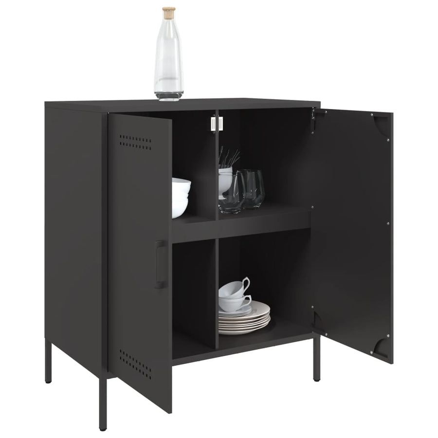 Dressoir 68x39x79 cm staal zwart
