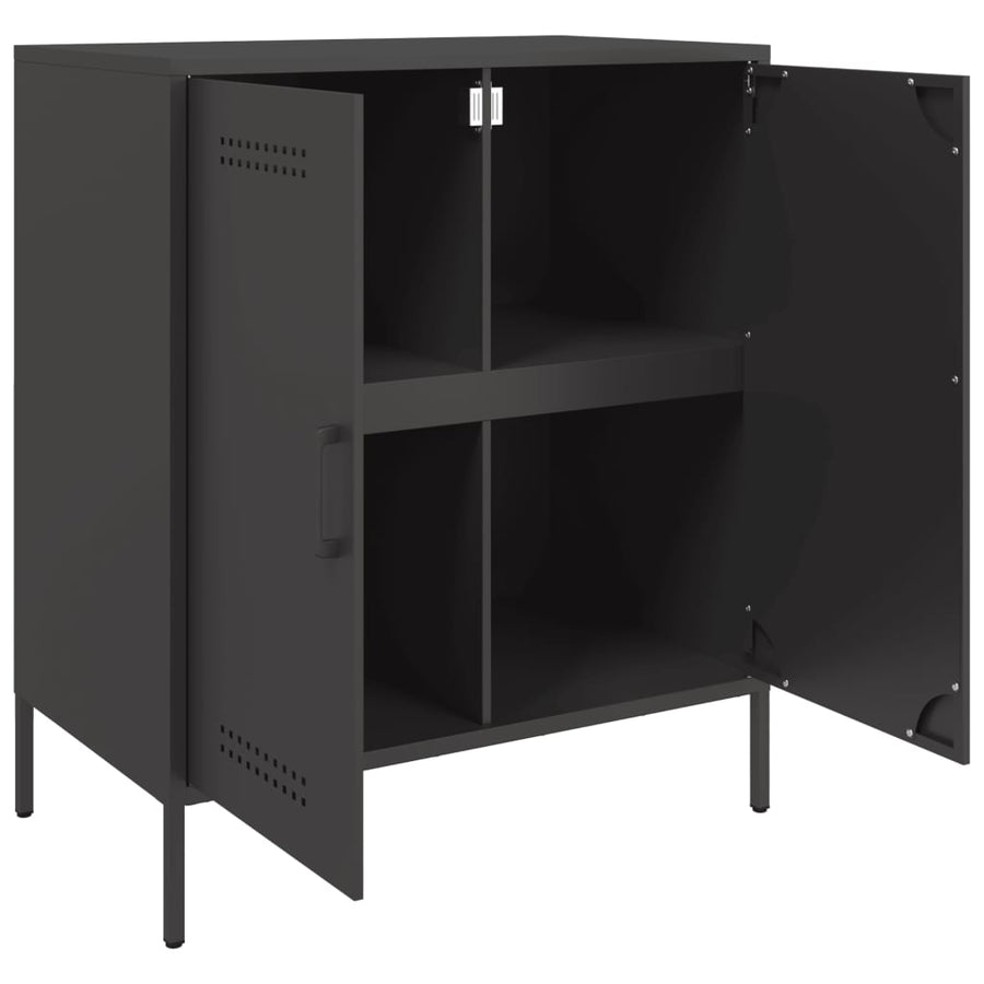Dressoir 68x39x79 cm staal zwart