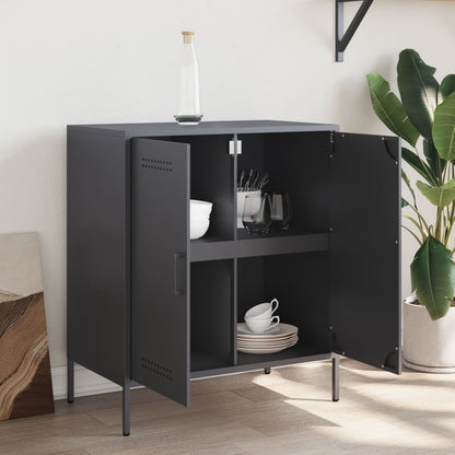Dressoir 68x39x79 cm staal antracietkleurig