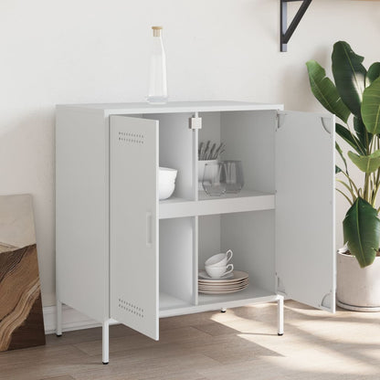 Dressoir 68x39x79 cm staal wit