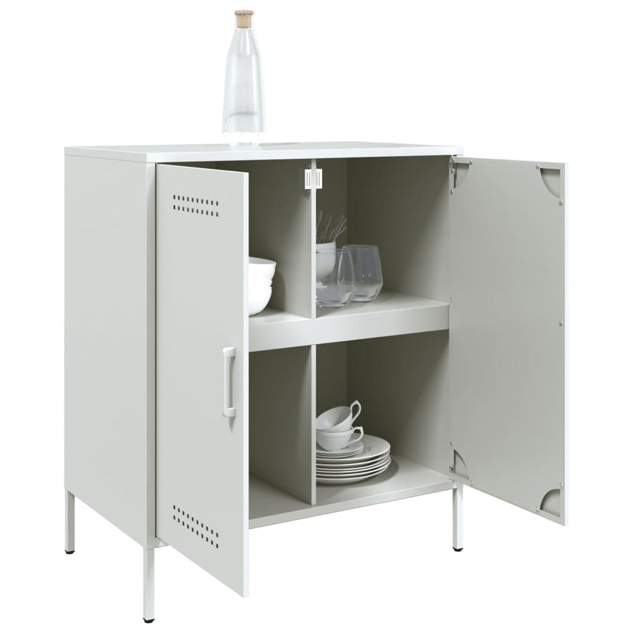 Dressoir 68x39x79 cm staal wit