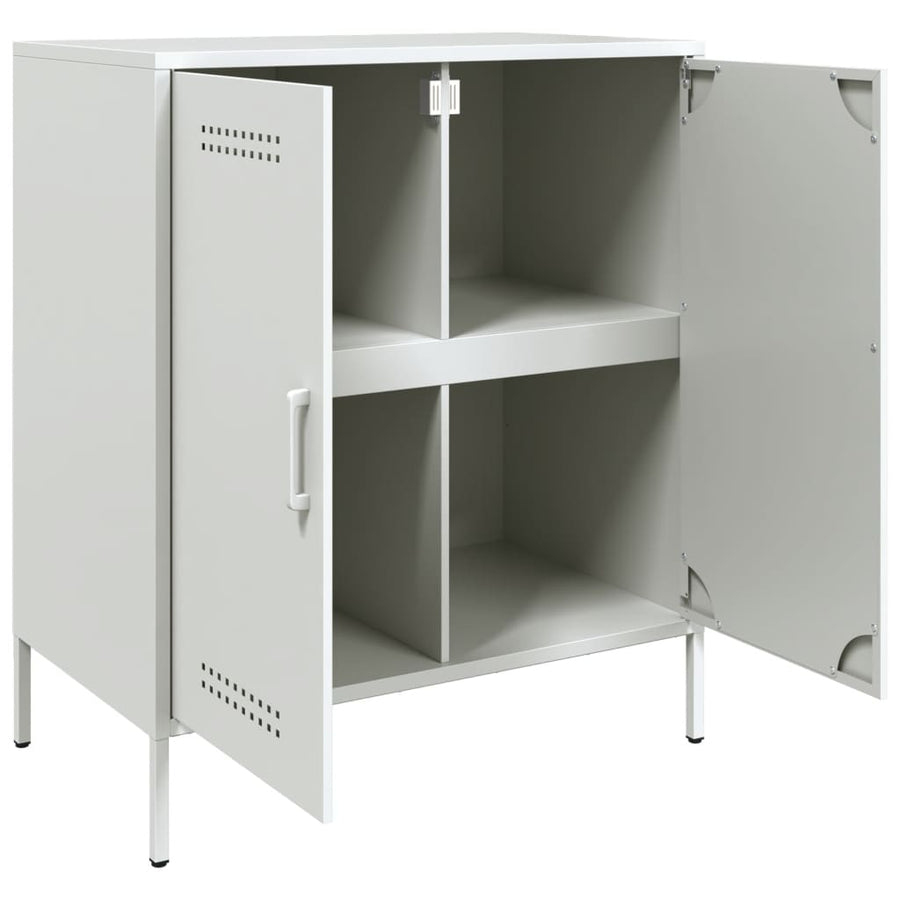 Dressoir 68x39x79 cm staal wit