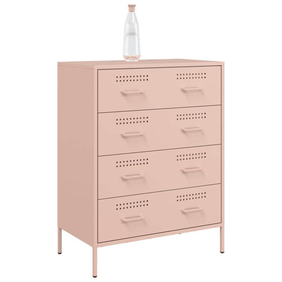 Dressoir 68x39x89 cm staal roze