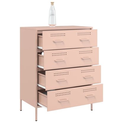 Dressoir 68x39x89 cm staal roze