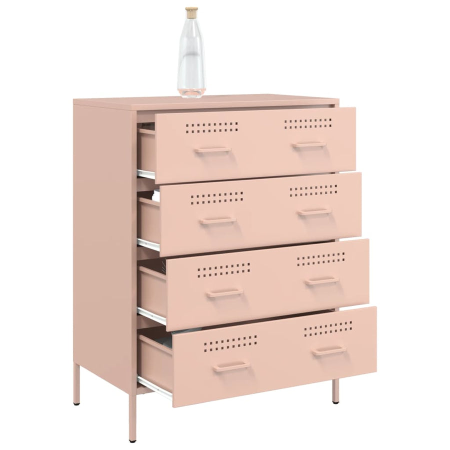 Dressoir 68x39x89 cm staal roze