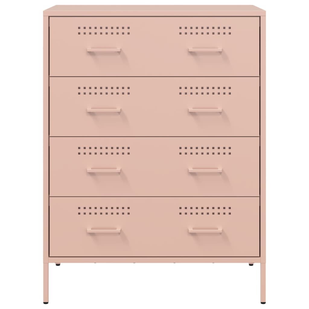 Dressoir 68x39x89 cm staal roze
