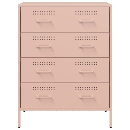 Dressoir 68x39x89 cm staal roze