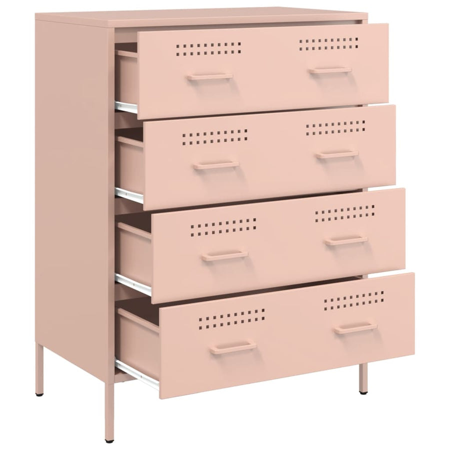 Dressoir 68x39x89 cm staal roze