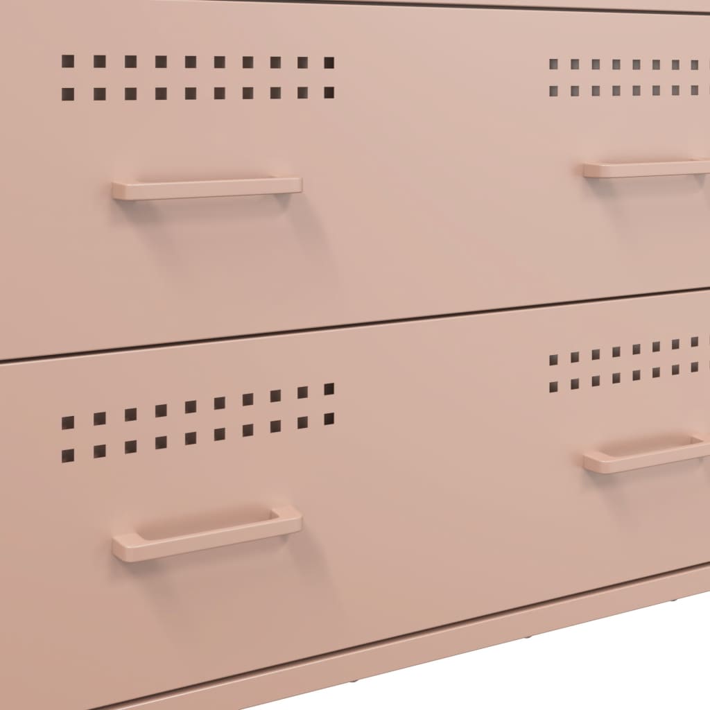 Dressoir 68x39x89 cm staal roze