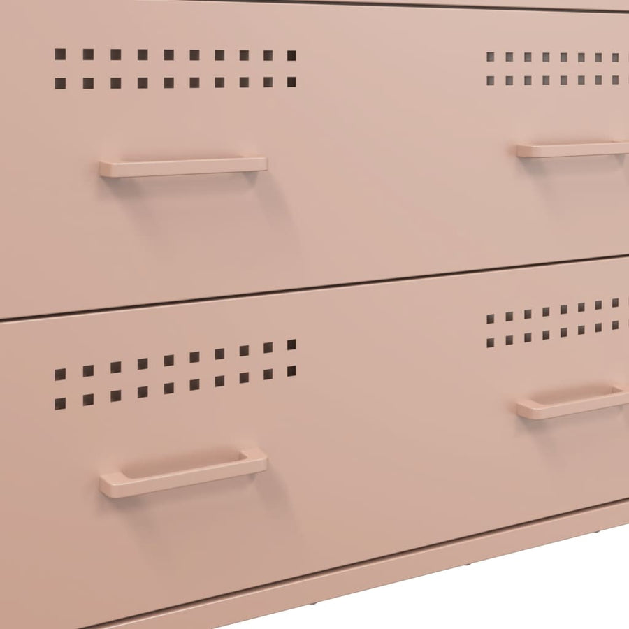 Dressoir 68x39x89 cm staal roze