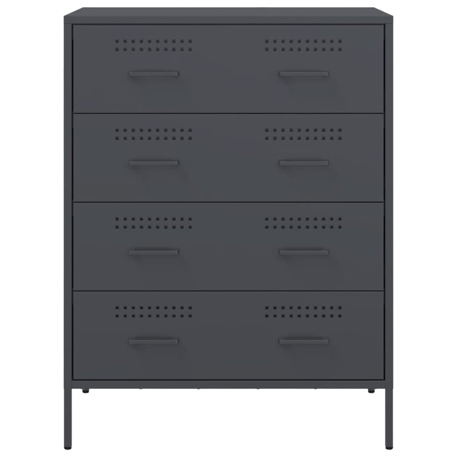 Dressoir 68x39x89 cm staal antracietkleurig