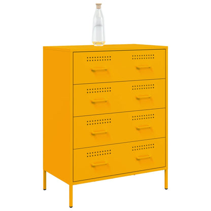 Dressoir 68x39x89 cm staal mosterdgeel