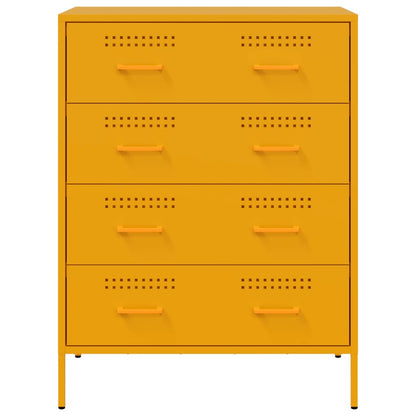 Dressoir 68x39x89 cm staal mosterdgeel
