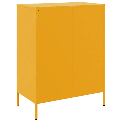 Dressoir 68x39x89 cm staal mosterdgeel