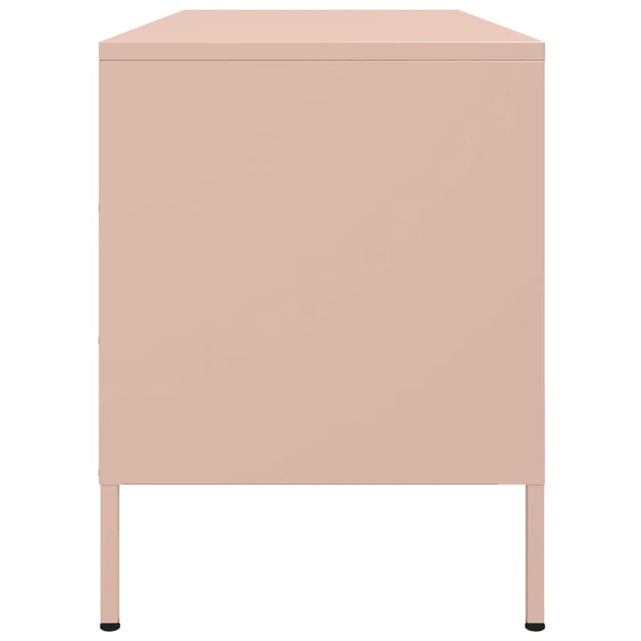Tv-meubel 100,5x39x50,5 cm staal roze