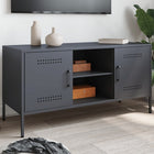 Tv-meubel 100,5x39x50,5 cm staal antraciet