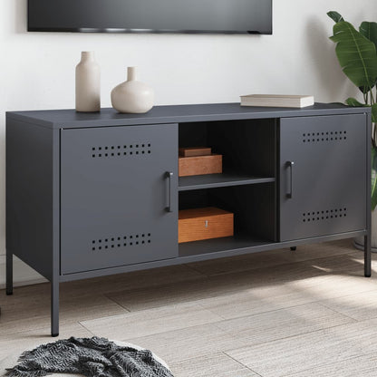 Tv-meubel 100,5x39x50,5 cm staal antracietkleurig