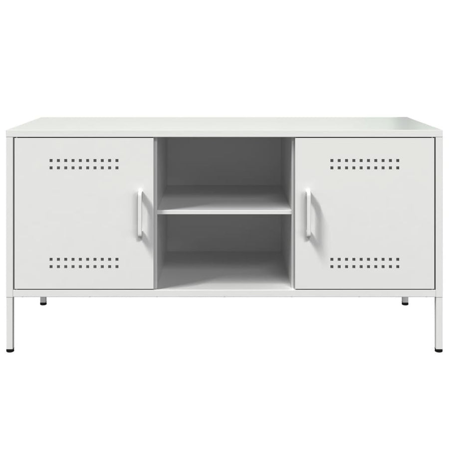 Tv-meubel 100,5x39x50,5 cm staal wit