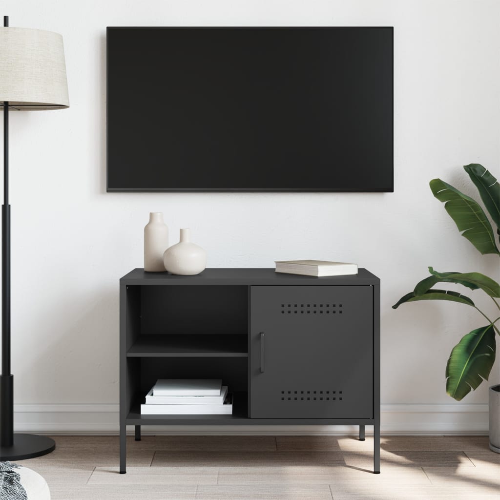 Tv-meubel 68x39x50,5 cm staal zwart