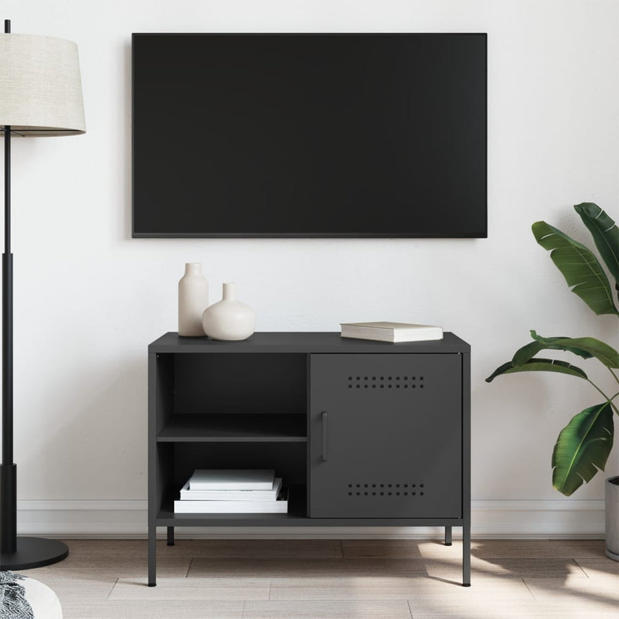 Tv-meubel 68x39x50,5 cm staal zwart